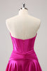 Load image into Gallery viewer, Fuchsia A-Line Sweetheart Corset Short Homecoming Dress