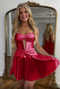 Load image into Gallery viewer, Fuchsia A Line Sweetheart Corset Short Homecoming Dress