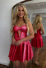 Load image into Gallery viewer, Fuchsia A Line Sweetheart Corset Short Homecoming Dress