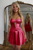 Load image into Gallery viewer, Fuchsia A Line Sweetheart Corset Short Homecoming Dress