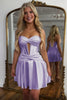 Load image into Gallery viewer, Fuchsia A Line Sweetheart Corset Short Homecoming Dress