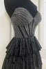 Load image into Gallery viewer, Sparkly Black Sweetheart Beaded Tiered Homecoming Dress