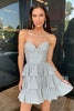 Load image into Gallery viewer, Sparkly A-Line Grey Sweetheart Short Homecoming Dress with Ruffles