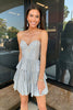 Load image into Gallery viewer, Sparkly A-Line Grey Sweetheart Short Homecoming Dress with Ruffles