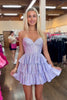 Load image into Gallery viewer, Sparkly A-Line Grey Sweetheart Short Homecoming Dress with Ruffles