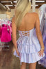 Load image into Gallery viewer, Sparkly A-Line Grey Sweetheart Short Homecoming Dress with Ruffles