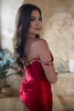 Load image into Gallery viewer, Off The Shoulder Red Tight Short Homecoming Dress with Sequins