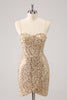 Load image into Gallery viewer, Sparkly Golden Spaghetti Straps Bodycon Homecoming Dress with Sequins