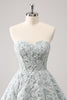 Load image into Gallery viewer, Sweetheart Grey Green A-Line Short Homecoming Dress with Appliques