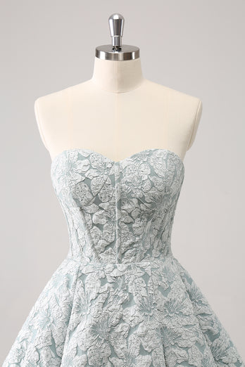 Sweetheart Grey Green A-Line Short Homecoming Dress with Appliques