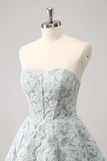 Sweetheart Grey Green A-Line Short Homecoming Dress with Appliques