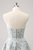 Load image into Gallery viewer, Sweetheart Grey Green A-Line Short Homecoming Dress with Appliques