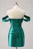 Load image into Gallery viewer, Dark Green Off The Shoulder Tight Corset Short Homecoming Dress