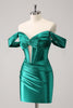 Load image into Gallery viewer, Dark Green Off The Shoulder Tight Corset Short Homecoming Dress