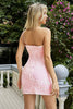 Load image into Gallery viewer, One Shoulder Pink Sequined Bodycon Homecoming Dress with Appliques