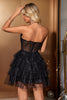 Load image into Gallery viewer, Sparkly A-Line Black Sweetheart Corset Homecoming Dress