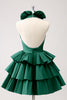 Load image into Gallery viewer, Red A-Line Halter Tiered Homecoming Dress with Ruffles