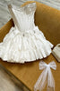 Load image into Gallery viewer, A-Line White Bateau Neck Short Homecoming Dress with Ruffles