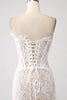 Load image into Gallery viewer, White Strapless Tight Corset Short Homecoming Dress with Lace-up Back