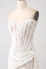 Load image into Gallery viewer, White Strapless Tight Corset Short Homecoming Dress with Lace-up Back