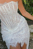 Load image into Gallery viewer, White Strapless Tight Corset Short Homecoming Dress with Lace-up Back