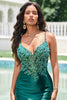 Load image into Gallery viewer, Sparkly Dark Green Spaghetti Straps Tight Short Homecoming Dress