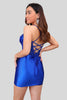 Load image into Gallery viewer, Sparkly Royal Blue Spaghetti Straps Corset Tight Short Homecoming Dress