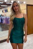 Load image into Gallery viewer, Sparkly Dark Green Spaghetti Straps Bodycon Homecoming Dress