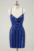 Load image into Gallery viewer, Royal Blue Spaghetti Straps Bodycon Homecoming Dress with Sequins