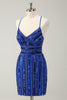 Load image into Gallery viewer, Royal Blue Spaghetti Straps Bodycon Homecoming Dress with Sequins