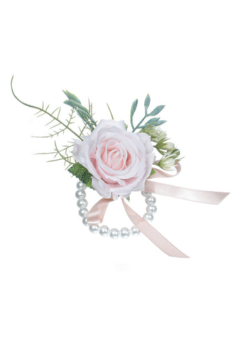 Delicate Pearl Prom Wrist Corsage for Wedding Party