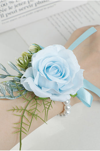 Delicate Pearl Prom Wrist Corsage for Wedding Party