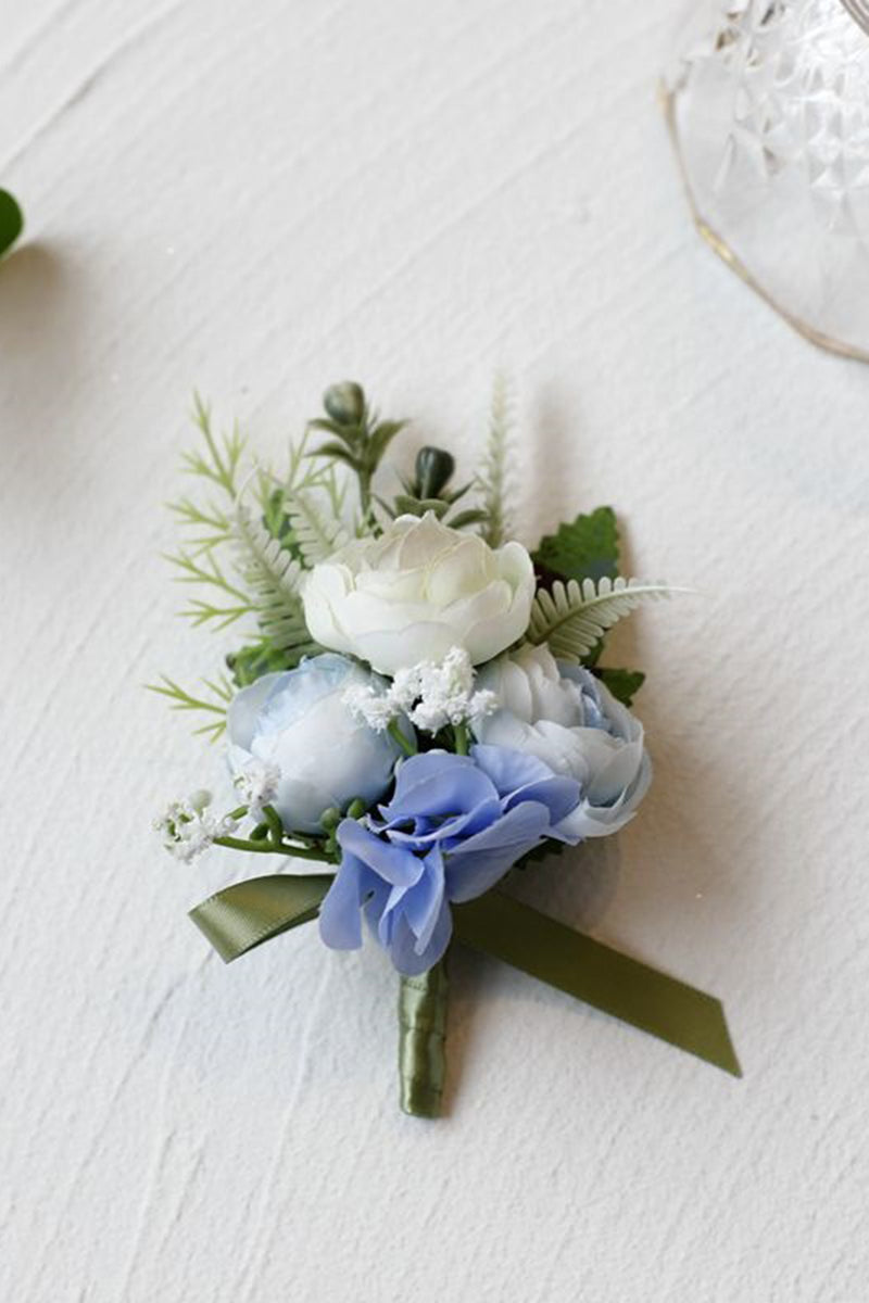 Load image into Gallery viewer, Romantic Blue Prom Wrist Corsage for Homecoming