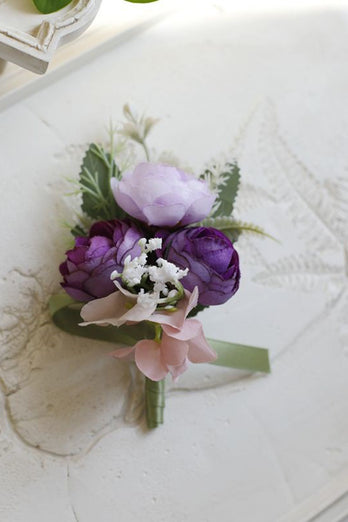 Romantic Blue Prom Wrist Corsage for Homecoming