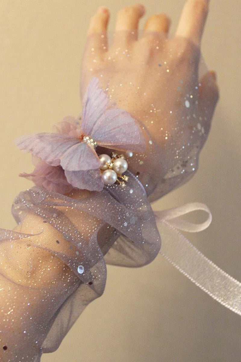 Load image into Gallery viewer, Elegant Purple Butterfly Prom Wrist Corsage for Wedding