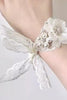 Load image into Gallery viewer, White Flower Pearl Prom Wrist Corsage with Lace Ribbon