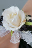 Load image into Gallery viewer, Elegant Black and White Prom Wrist Corsage &amp; Men&#39;s Boutonniere Set