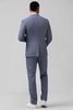 Load image into Gallery viewer, Grey Blue Notched Lapel Single Breasted Jacquard 3 Piece Prom Suits