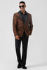 Load image into Gallery viewer, Brown Shawl Lapel One Button Prom Blazer