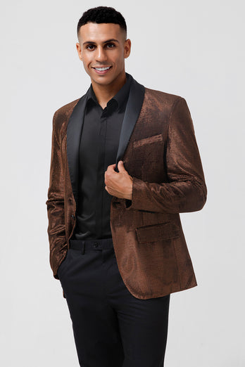 Brown Shawl Lapel One Button Prom Blazer