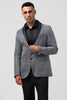 Load image into Gallery viewer, Grey Shawl Lapel Single Breasted Prom Blazer