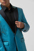 Load image into Gallery viewer, Peacock Blue Peak Lapel One Button 2 Piece Prom Suits