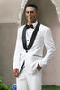 Load image into Gallery viewer, Shawl Lapel White One Button 3 Piece Prom Suits