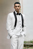 Load image into Gallery viewer, Shawl Lapel White One Button 3 Piece Prom Suits