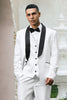 Load image into Gallery viewer, Shawl Lapel White One Button 3 Piece Prom Suits