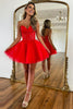 Load image into Gallery viewer, A-line Red Sweetheart Corset Short Homecoming Dress with Ruffles