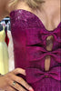 Load image into Gallery viewer, A-Line Fuchsia Strapless Tight Homecoming Dress with Bow