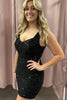 Load image into Gallery viewer, Sparkly Black Scoop Neck Tight Short Corset Homecoming Dress with Sequins