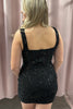 Load image into Gallery viewer, Sparkly Black Scoop Neck Tight Short Corset Homecoming Dress with Sequins