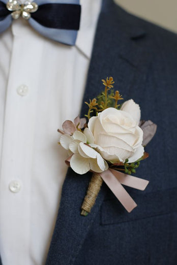 Yellow Prom Wrist Corsage and Men‘s Boutonniere For Wedding